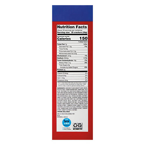 Savoritz Family Size Baked Cheddar Jalapeno Crackers, 21 oz